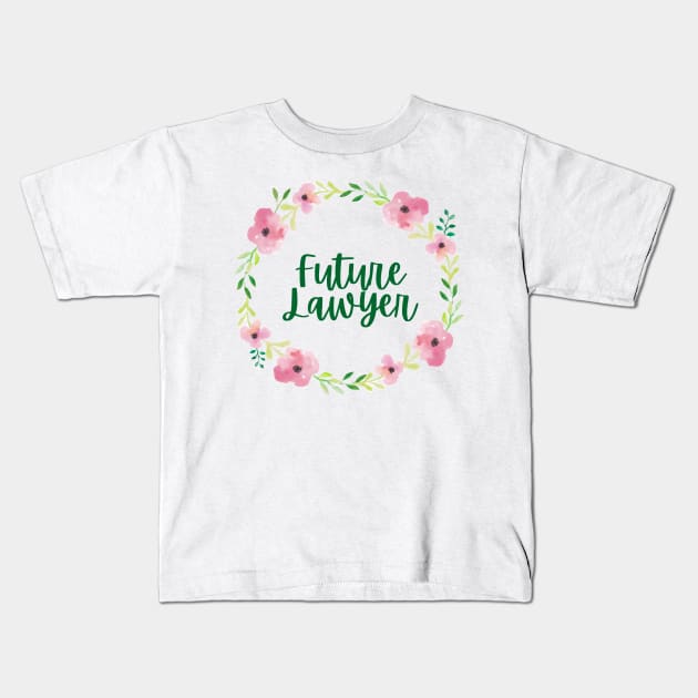 Future Lawyer Floral - Female Lawyer Kids T-Shirt by whatabouthayley